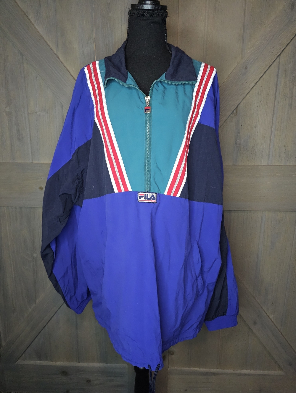Vintage Fila Colorblock Half-Zip Jacket sz XL